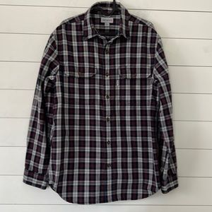 Carhartt Size M Relaxed Fit Indian Cotton plaid. Button up Shirt Blue, R…